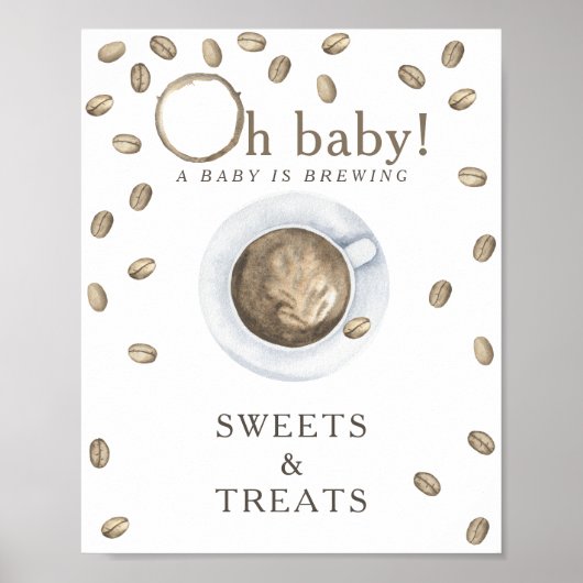 コーヒー醸造ベビーシャワー菓子とお菓子 ポスター (正面)