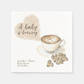 コーヒー醸造ベビーシャワー スタンダードカクテルナプキン (正面)