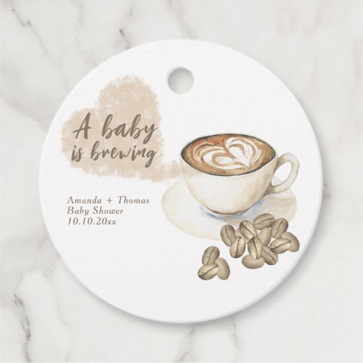 コーヒー醸造ベビーシャワー フェイバータグ (正面)