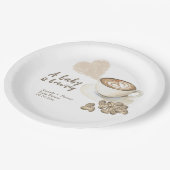 コーヒー醸造ベビーシャワー ペーパープレート (アングル)