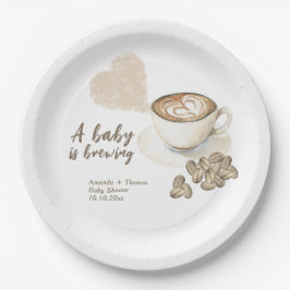 コーヒー醸造ベビーシャワー ペーパープレート