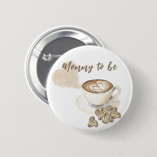 コーヒー醸造ベビーシャワー – ママになる 缶バッジ (正面&裏面)