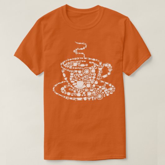 コーヒー醸造蒸しジャワ写真モザイクカップサウ Tシャツ (デザイン正面)