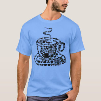 コーヒー醸造蒸しジャワ写真モザイクカップサウ Tシャツ