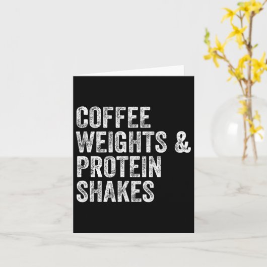 コーヒー重量プロテインシェークジムウエイトリフターBod カード (黄色い花)