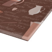 コーヒー関連の要素が付いているパターン カッティングボード (角)