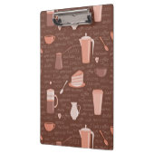 コーヒー関連の要素が付いているパターン クリップボード (左)