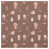 コーヒー関連の要素が付いているパターン ファブリック (見本)