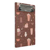 コーヒー関連の要素が付いているパターン ミニクリップボード (アングル)