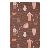 コーヒー関連の要素が付いているパターン ミニクリップボード (裏面)
