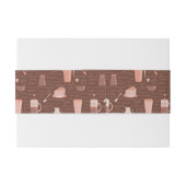 コーヒー関連の要素が付いているパターン 招待状ベリーバンド (裏面例)