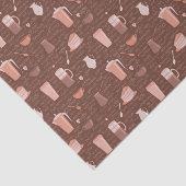 コーヒー関連の要素が付いているパターン 薄葉紙 (詳細)