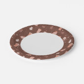 コーヒー関連の要素を含む模様 ペーパープレート (アングル)