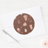 コーヒー関連要素のパターン ラウンドシール (封筒)