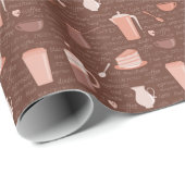 コーヒー関連要素のパターン ラッピングペーパー (ロールコーナー)