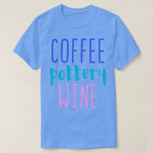 コーヒー陶器のワイン Tシャツ (デザイン正面)