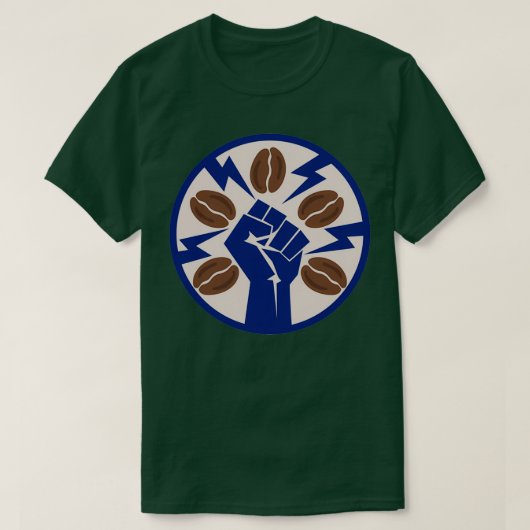 コーヒー革命バリスタ労働組合のロゴ Tシャツ (デザイン正面)