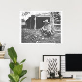 コーヒー食べ物缶から猫のコーヒー。 ポスター (ホームオフィス)