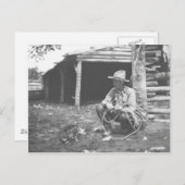 コーヒー食べ物缶から猫のコーヒー。 ポストカード (正面/裏面)