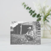 コーヒー食べ物缶から猫のコーヒー。 ポストカード (スタンド正面)