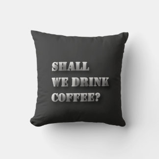 コーヒー飲みましょうか 面白いシャドウ テキスト Tシャツ クッション
