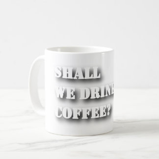 コーヒー飲みましょうか 面白いシャドウ テキスト Tシャツ コーヒーマグカップ