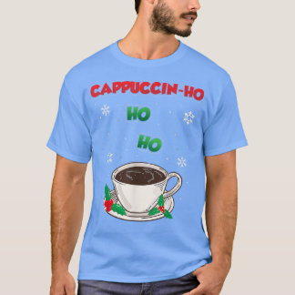 コーヒー飲みカプチーノマッチングファミリークリスマス Tシャツ
