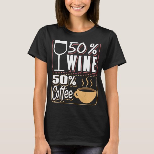 コーヒー飲みワインカフェインドリンカー1 Tシャツ (正面)