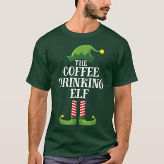 コーヒー飲み小妖精や小人マッチングファミリーグループクリスマ Tシャツ