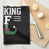 コーヒー飲み小妖精や小人家族の一致するクリスマス キッチンタオル (四つ折り)