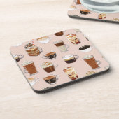 コーヒー飲み物およびデザートパターン コースター (左側)