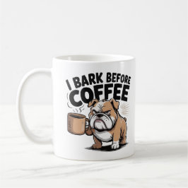 コーヒー飲む前に吠えるマグカップ　犬好きな人向けのコミカルデザイン コーヒーマグカップ