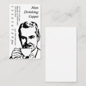 コーヒー飲む線画の朝Cuppa ロイヤリティカード (正面/裏面)