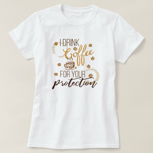コーヒー飲む…お客様の保護 Tシャツ (デザイン正面)