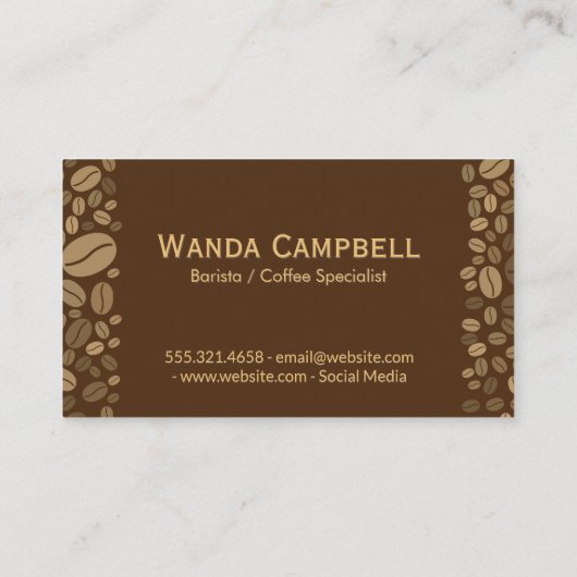 コーヒー飲料と豆の名刺 名刺 (裏面)