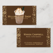 コーヒー飲料と豆の名刺 名刺 (正面/裏面)