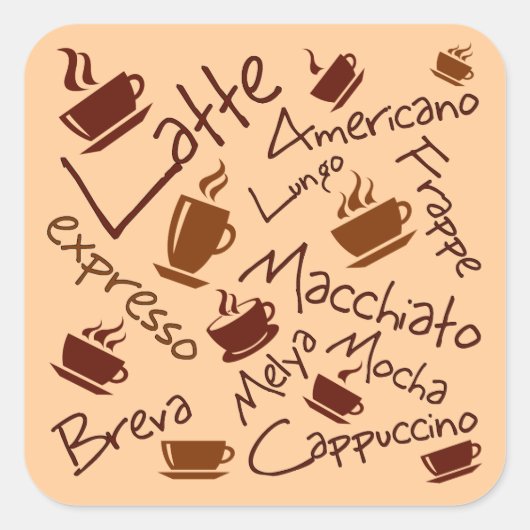 コーヒー飲料コラージュ スクエアシール (正面)