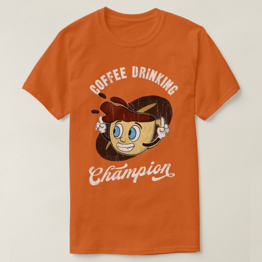 コーヒー飲料チャンピオンカフェイン Tシャツ (デザイン正面)