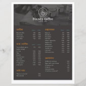 コーヒー飲料リスト (正面)