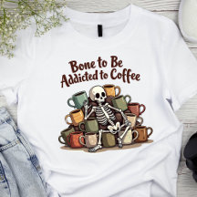 コーヒー骨格Tシャツ中毒になるボーン