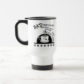 コーヒー黒のタイポグラフィのよりよい朝 トラベルマグ (左)