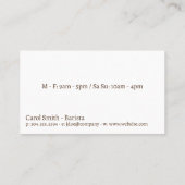 コーヒー1杯 |コーヒー豆 名刺 (裏面)