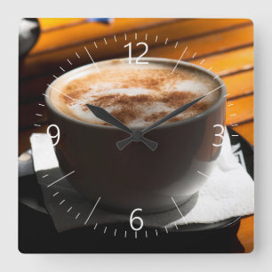 コーヒー1杯 スクエア壁時計