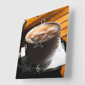 コーヒー1杯 スクエア壁時計 (傾斜)