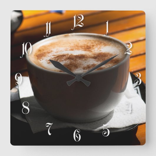 コーヒー1杯 スクエア壁時計 (正面)