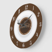 コーヒー1杯 ラージ壁時計 (傾斜)