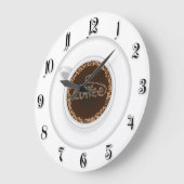 コーヒー1杯 ラージ壁時計 (傾斜)