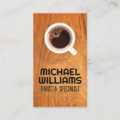 コーヒー1杯 |木製テーブル 名刺 (正面)