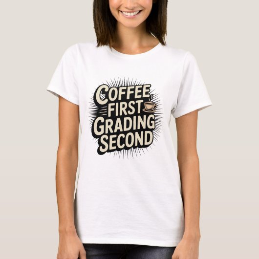 コーヒー1等級第2おもしろい先生 Tシャツ (正面)