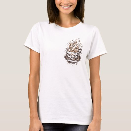 コーヒー9カフェイン、ジャワ、飲料、醸造、エスプレッソ Tシャツ (正面)